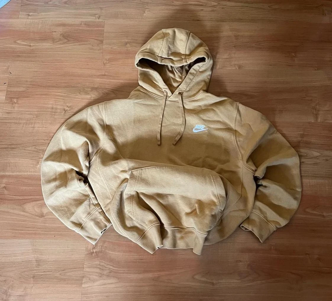 Sweat à Capuche Nike Beige Logo Brodé Vintage Oversize Y2K Taille M